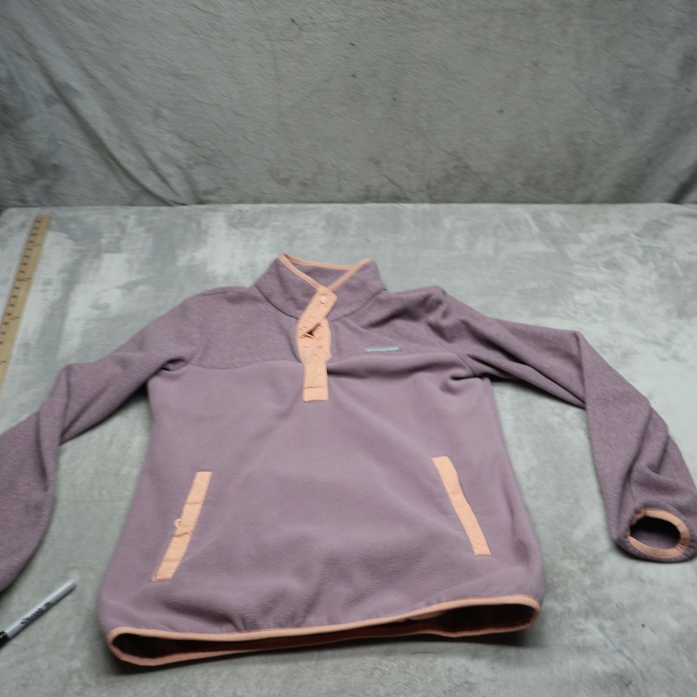 Columbia Sweatshirt Women Medium Pink Benton Spring Fleece 1/2 Snap Pullover